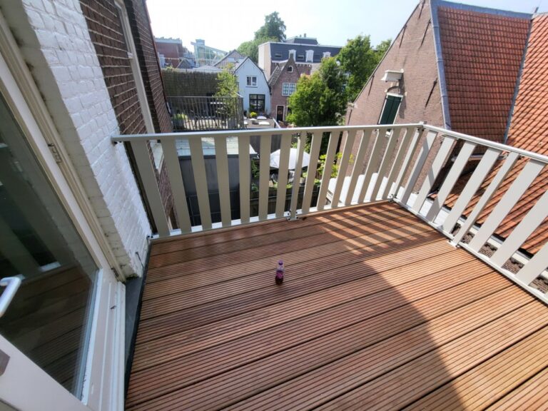 Hekwerk op een dakterras